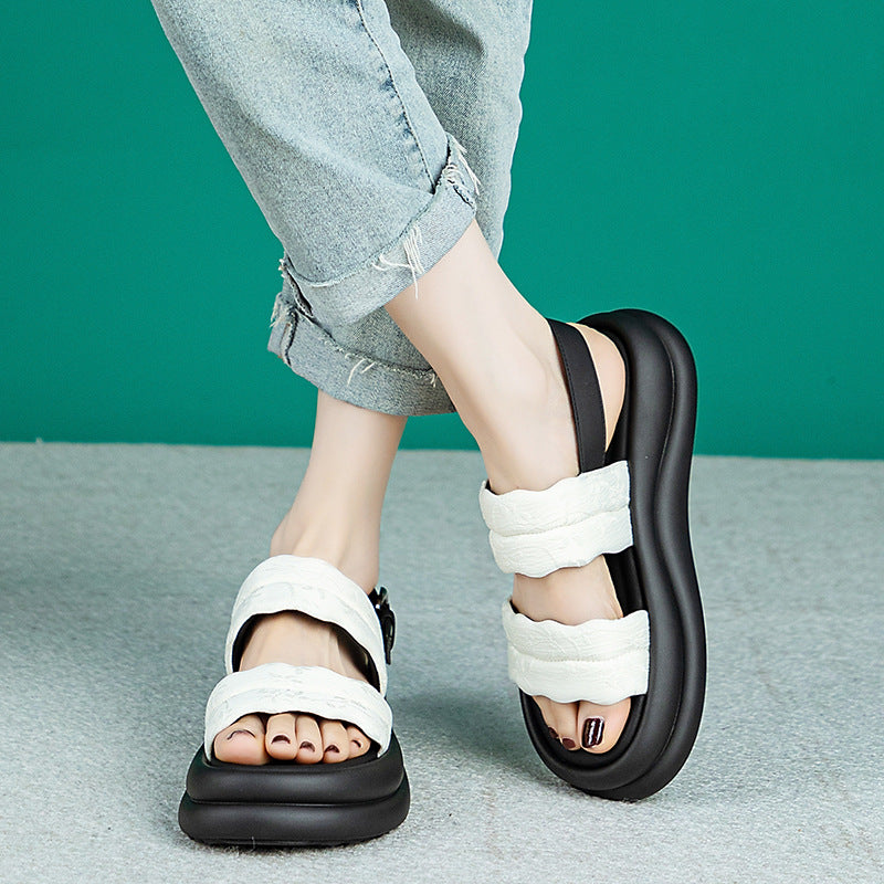 Women's Style Embroidery Platform Summer Roman Soft Bottom Sandals