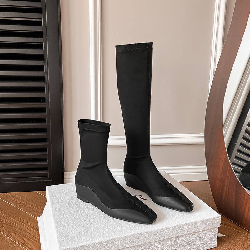 Women's Toe Soft Bottom Slimming Mid Stretch Boots