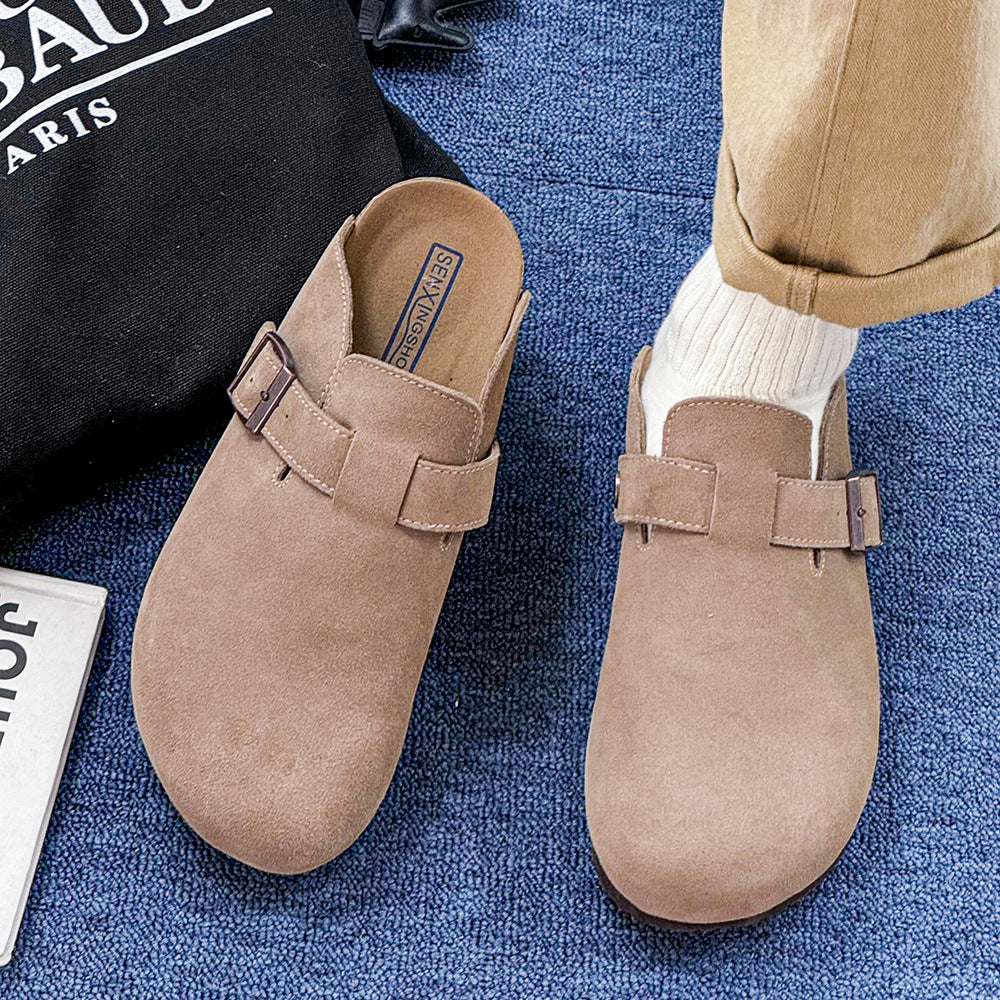 Men's Summer Breathable Half Outdoor Thick Bottom Slippers