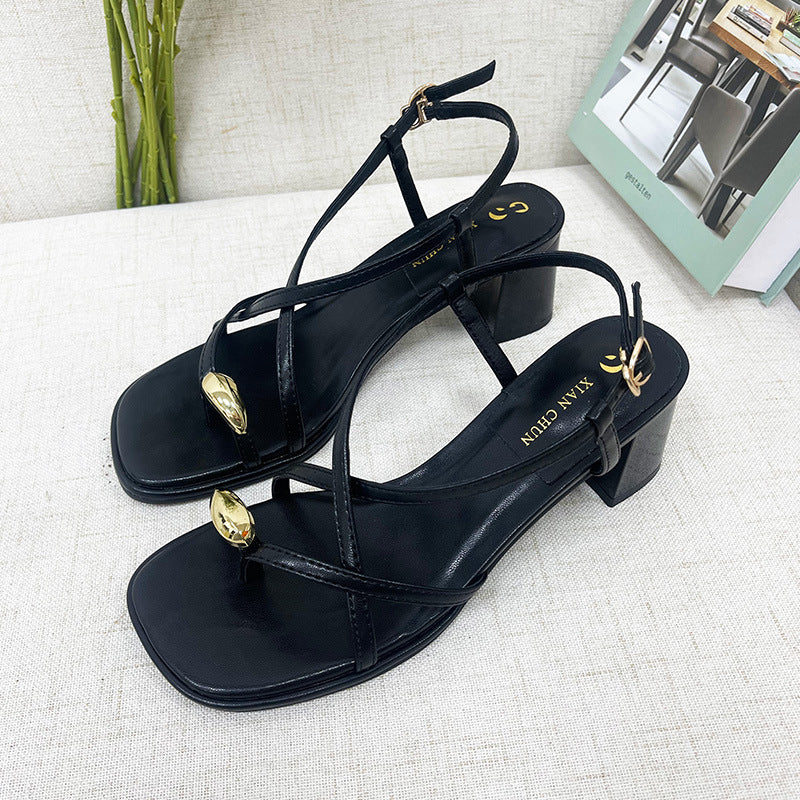 Women's Size Fashion Chunky Fairy Style Summer Heels