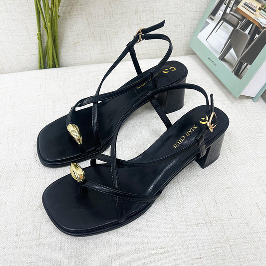 Women's Size Fashion Chunky Fairy Style Summer Heels