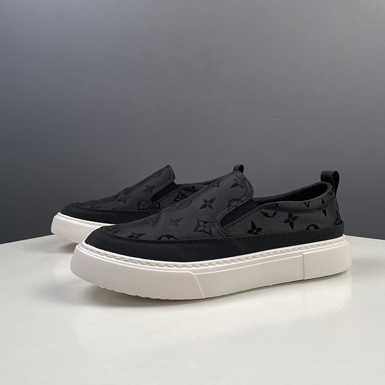 Men's Ice Silk Breathable Black Board Slip-on Casual Shoes