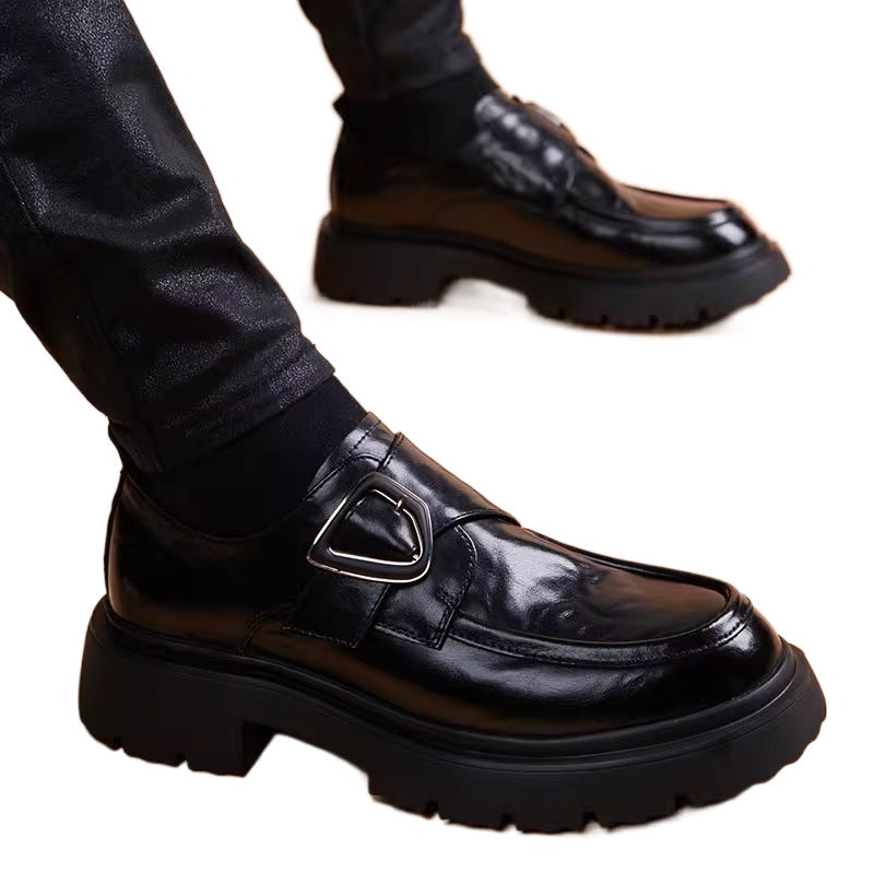 Men's Winter Breathable Business Formal Slip-on Platform Men's Casual Leather Shoes