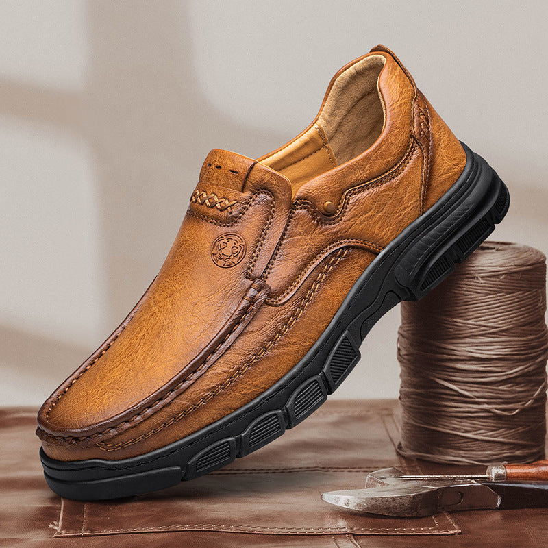 Men's Plus Size Platform Outdoor Leisure Men's Casual Leather Shoes