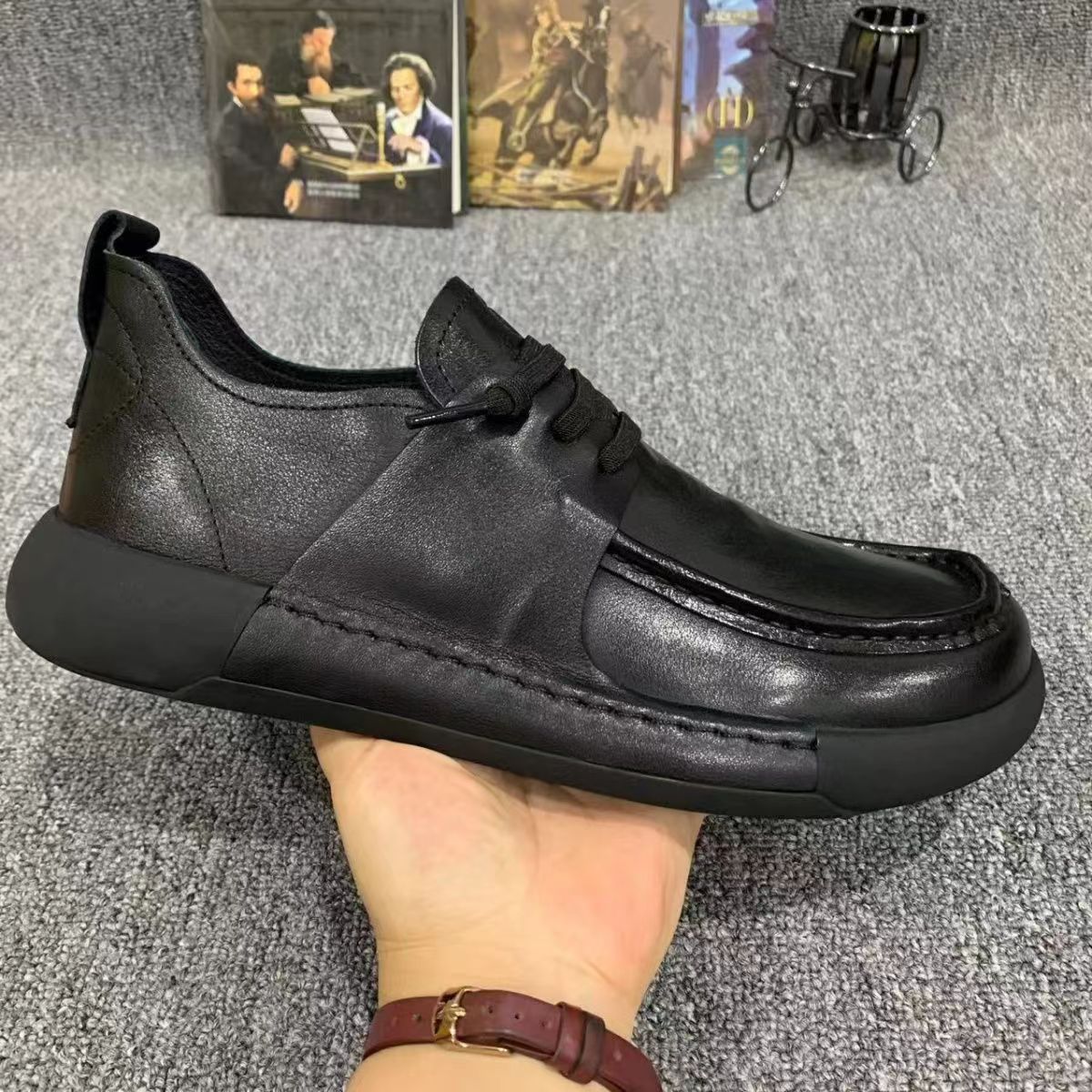 Men's Genuine Spring Trendy Platform British Style Men's Business Leather Shoes