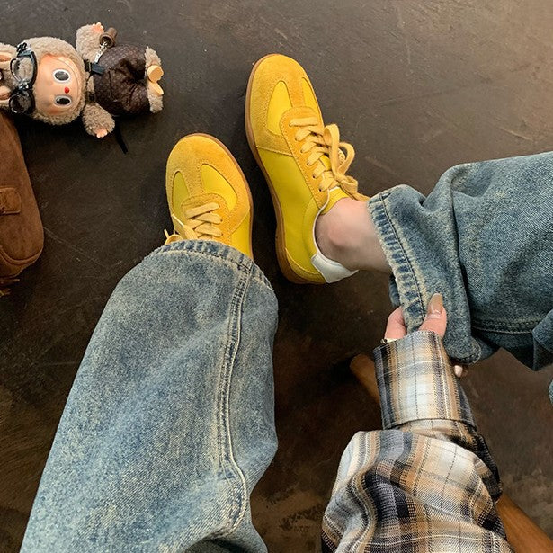 Women's Round Toe Comfort Height Increasing German Sneakers