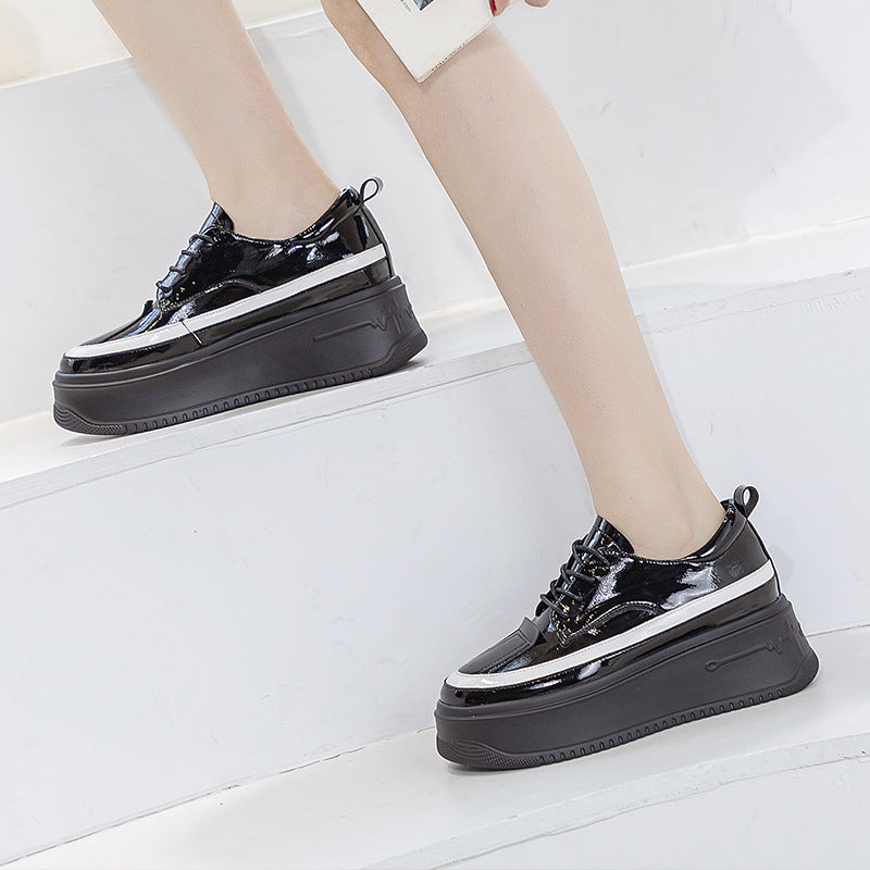 White Platform Female Summer Heighten Black Casual Shoes