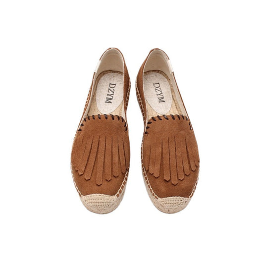 Women's Tassel Solid Color Platform Slip-on Lazy Canvas Shoes