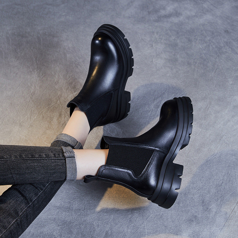 Women's British Style Chelsea Ankle Trendy Smoke Boots