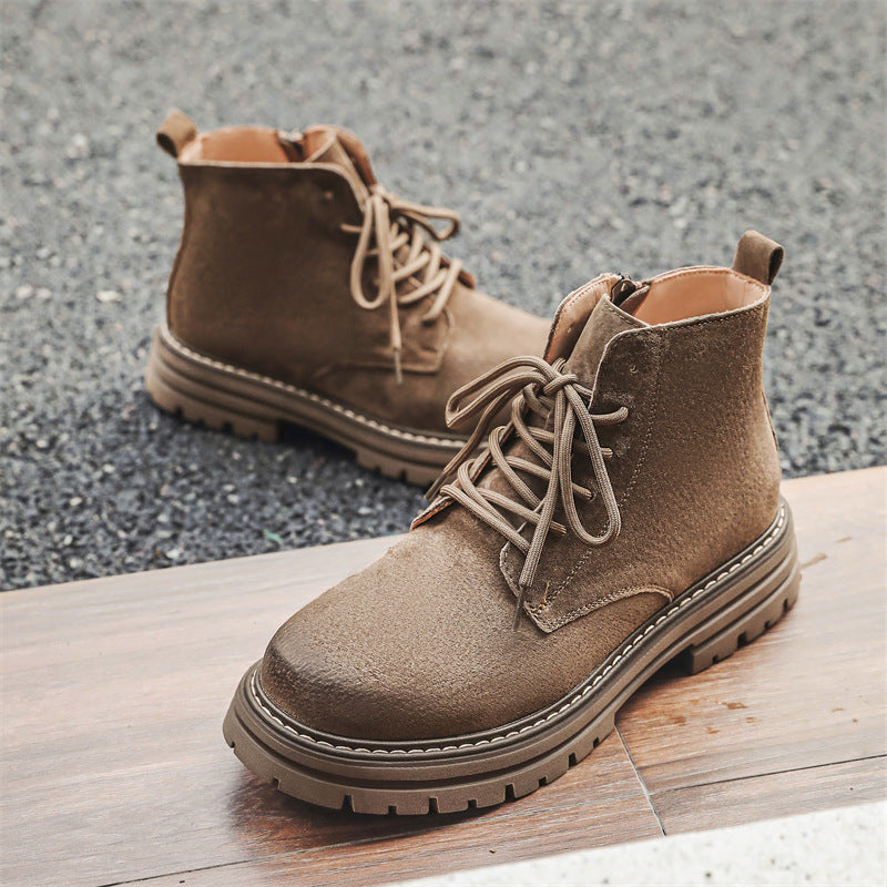Women's & Men's Martin Summer British Retro Ankle Zip Boots