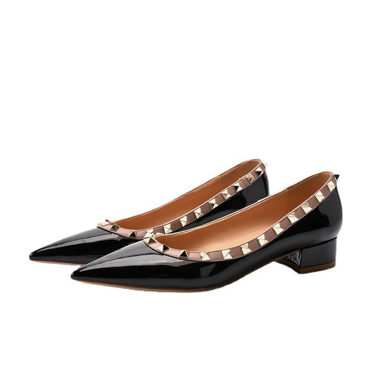Women's Pumps Temperament Low-cut Chunky Sweet Orange Women's Shoes