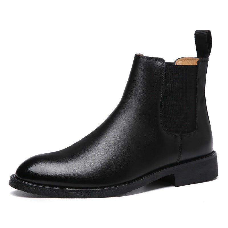 Men's Martin Autumn Cowhide Pointed Chelsea Slip-on Boots