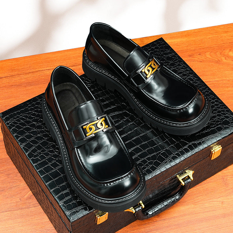 Men's Style Genuine Cow Lining Trendy Big Leather Shoes
