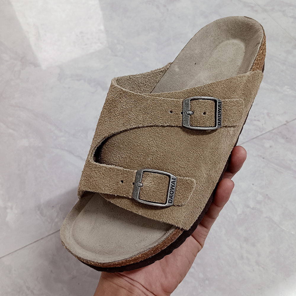 Trendy Cork Suede Soft Bottom Series Sandals