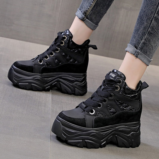 Women's Autumn Platform Muffin Height Increasing Insole Sneakers
