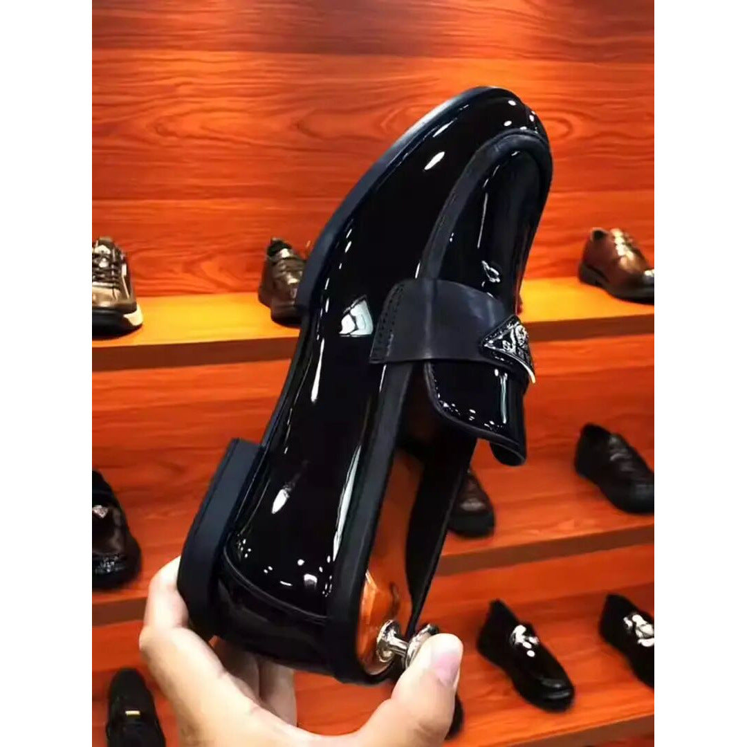Men's Bright Simple Fashion Trend Soft Bottom British Leather Shoes
