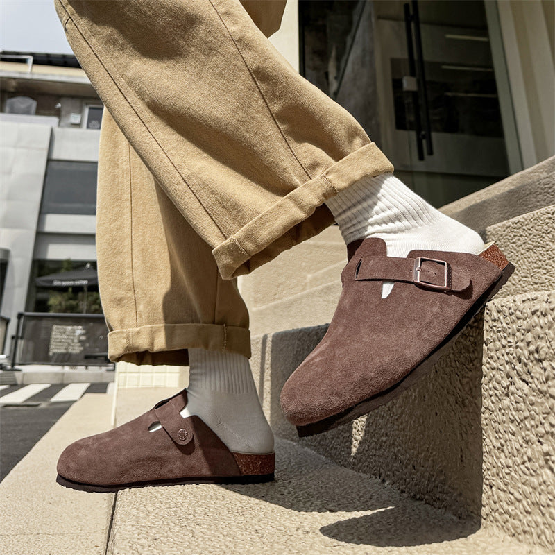 Slip-on Retro Minimalist Design High-grade Outerwear Sandals