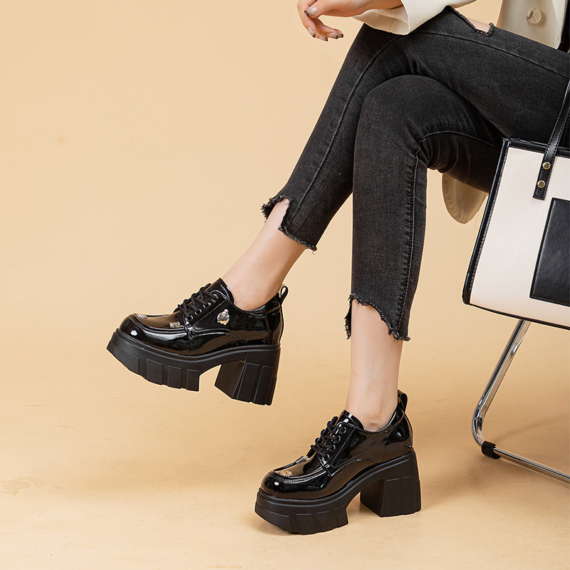 Women's Autumn Fashionable Chunky Platform Small Height Loafers