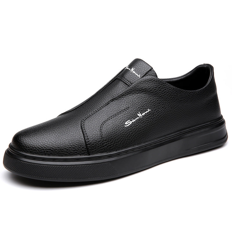 Men's Breathable Korean Style Flat Soft Bottom Leather Shoes