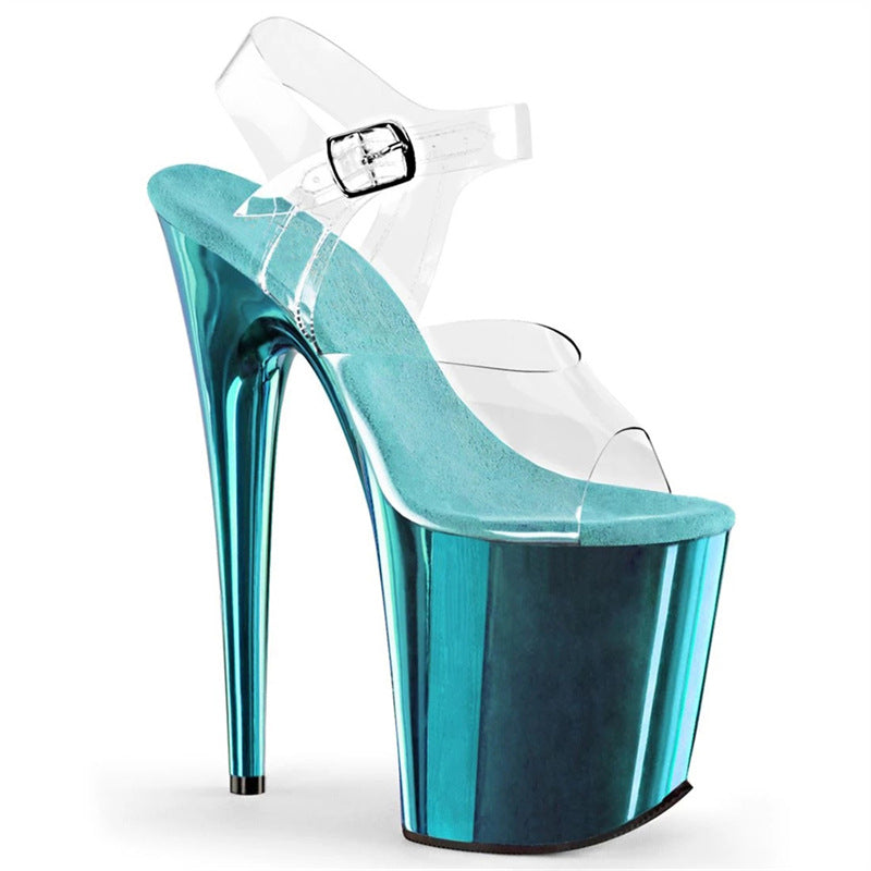 Women's Summer Platform Chunky Crystal High Fairy Heels