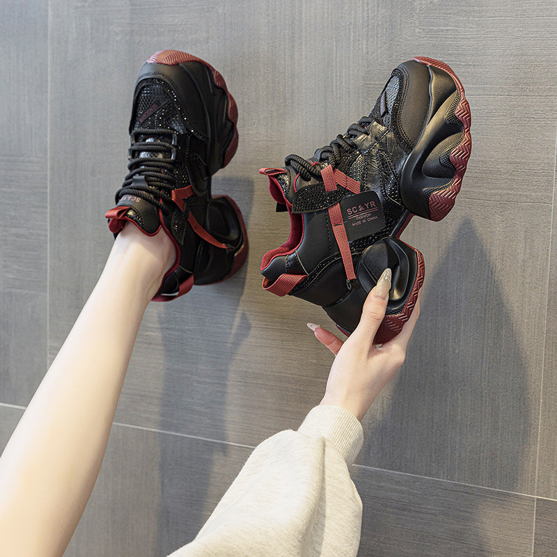 Women's Platform Height Increasing Insole Small Sports Casual Shoes