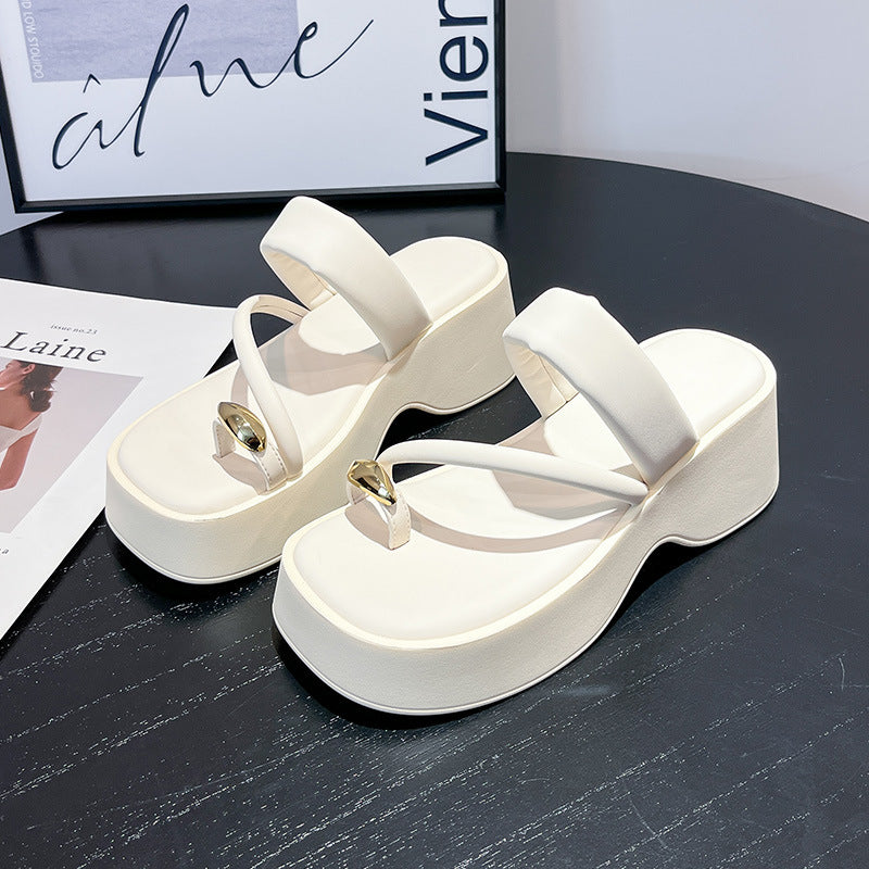 Women's Platform Outdoor High-rise Summer Flip-flops Beach Slippers