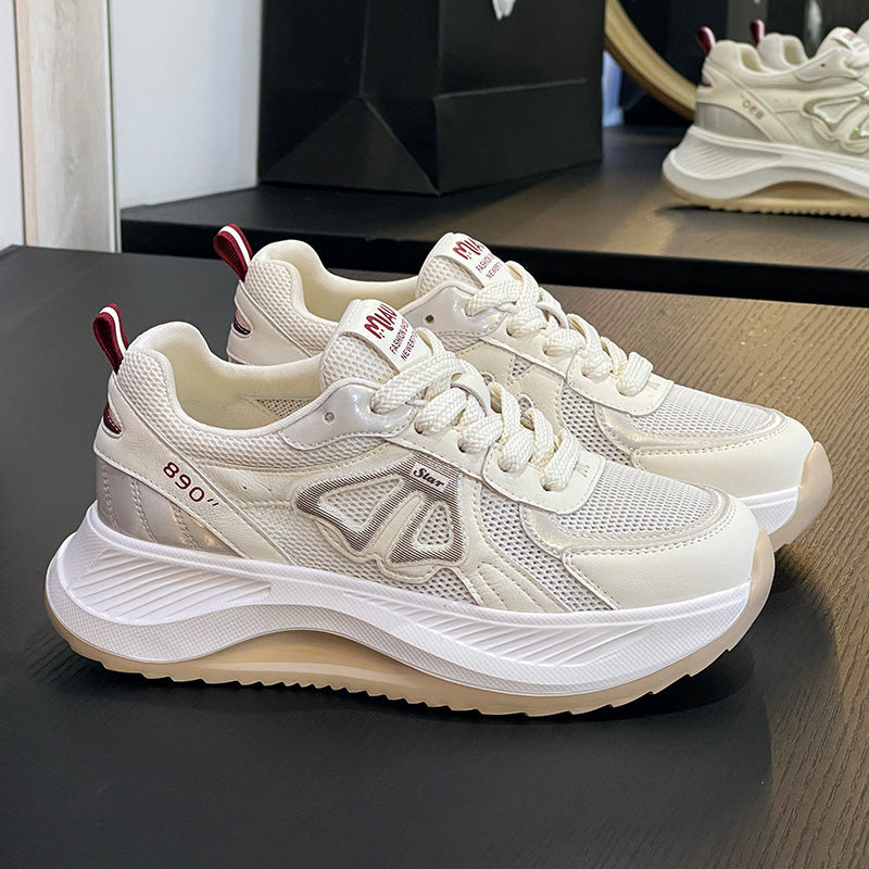 Women's Dad Platform White Light Running Sneakers