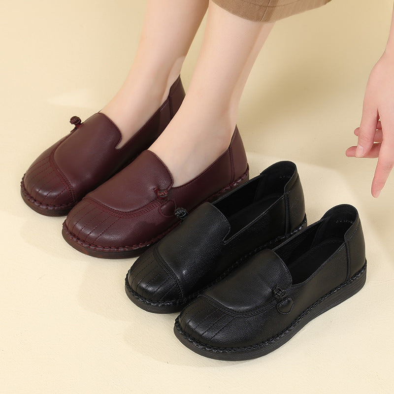Women's Single-layer Large Size Shallow Mouth Flat Women's Casual Shoes