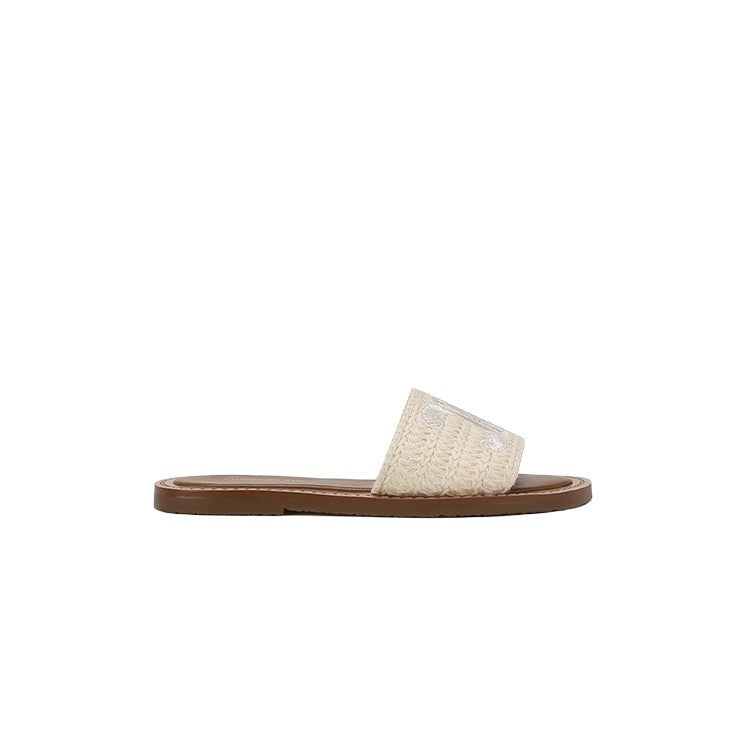 Women's Flat Strap Embroidered Roman Outdoor Seaside Slippers