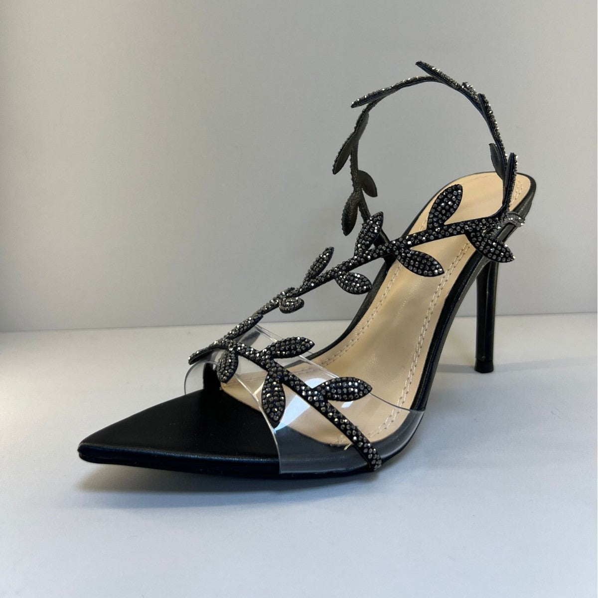 Toe Rhinestone Leaves Stiletto Autumn Graceful Heels