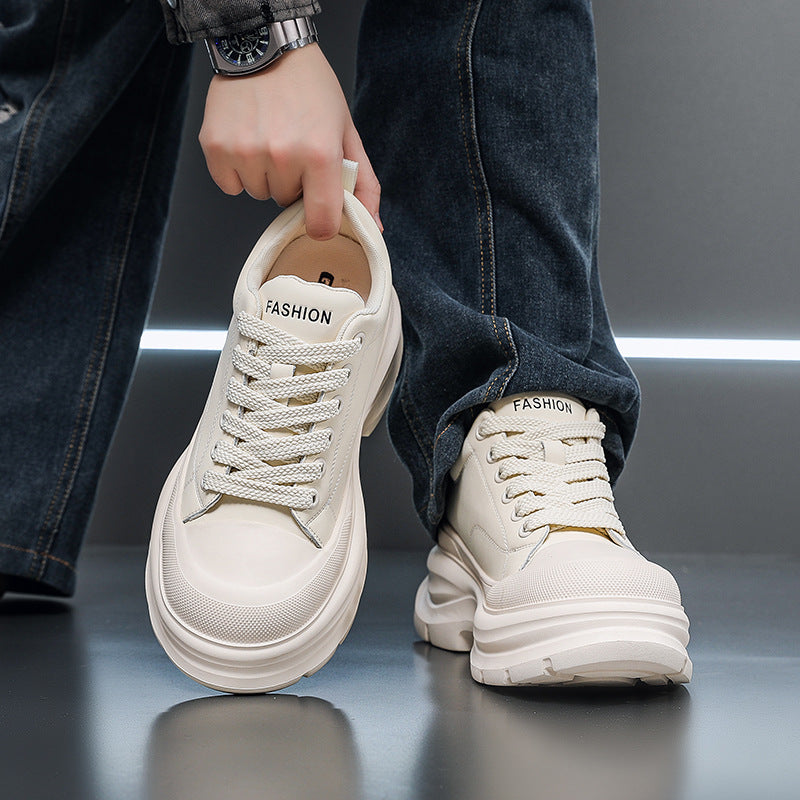 Boys Elevator Thick Bottom High-grade Muffin Soft Surface Comfortable Trendy Men's Casual Shoes