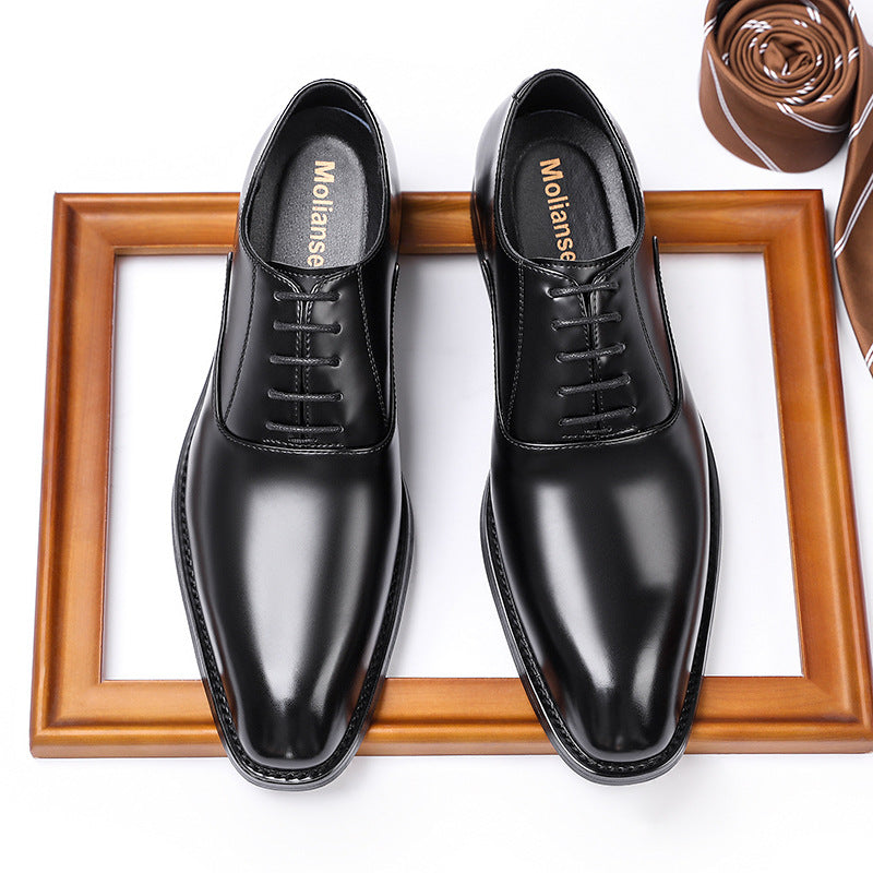 Men's Plus Size Genuine Formal Business British Leather Shoes