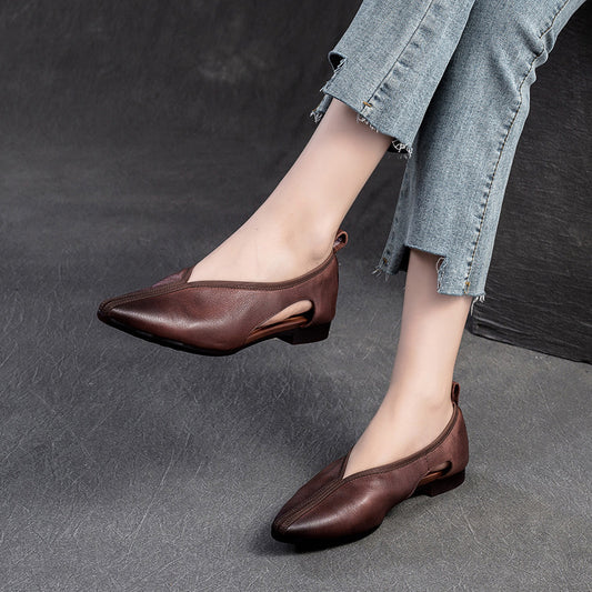 Women's Autumn Breathable Stylish Pointed Toe Closed Casual Shoes