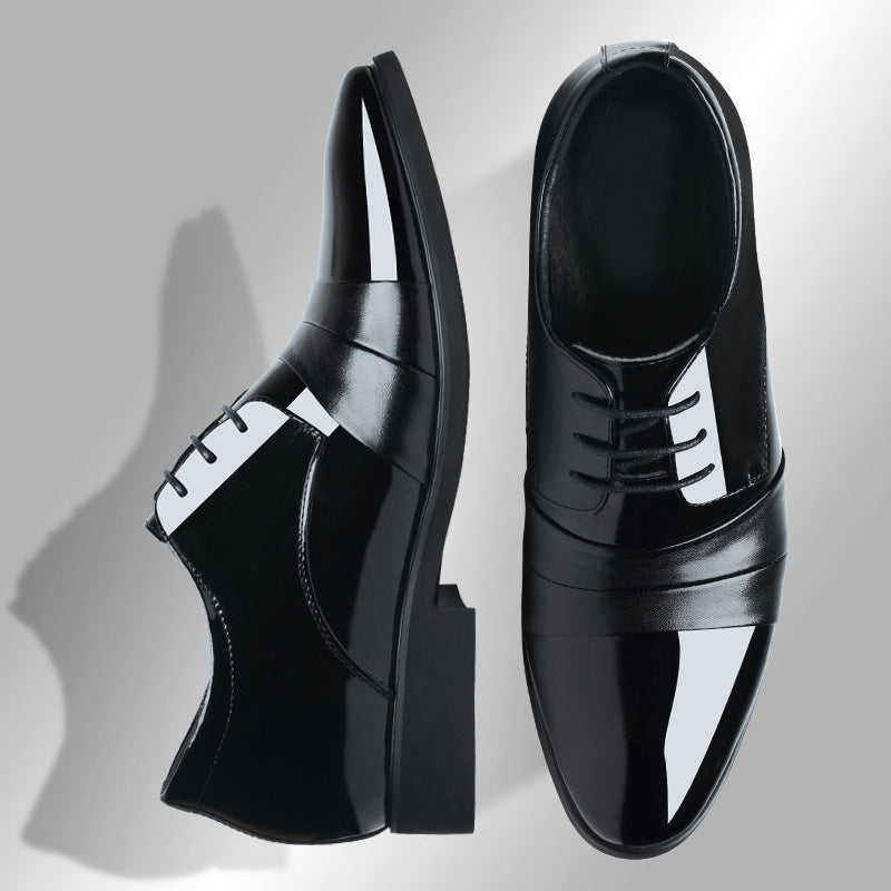 Men's Height Increasing Genuine Breathable Increased British Style Formal Men's Business Leather Shoes