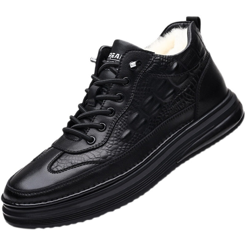 Men's Winter Genuine Wool Sports Soft Bottom Fleece-lined Men's Shoes
