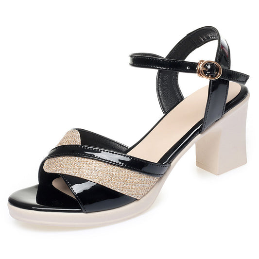 Women's Summer Soft Bottom Plus Size High Waterproof Heels