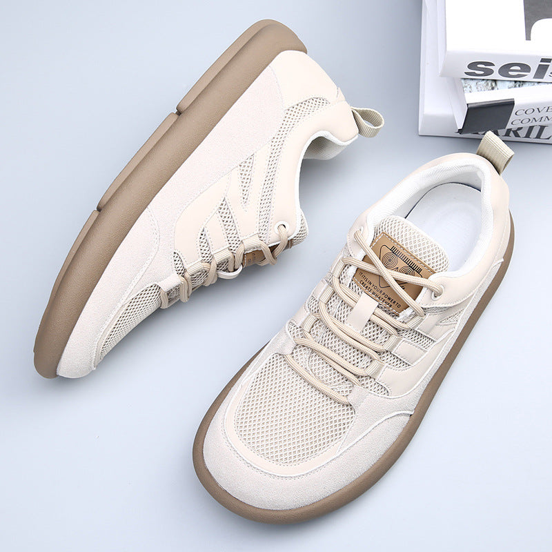 Men's Mesh German Training Summer Wide Toe White Trendy Breathable Casual Shoes
