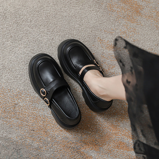 Women's Increasing Insole Platform Chunky High Mary Loafers