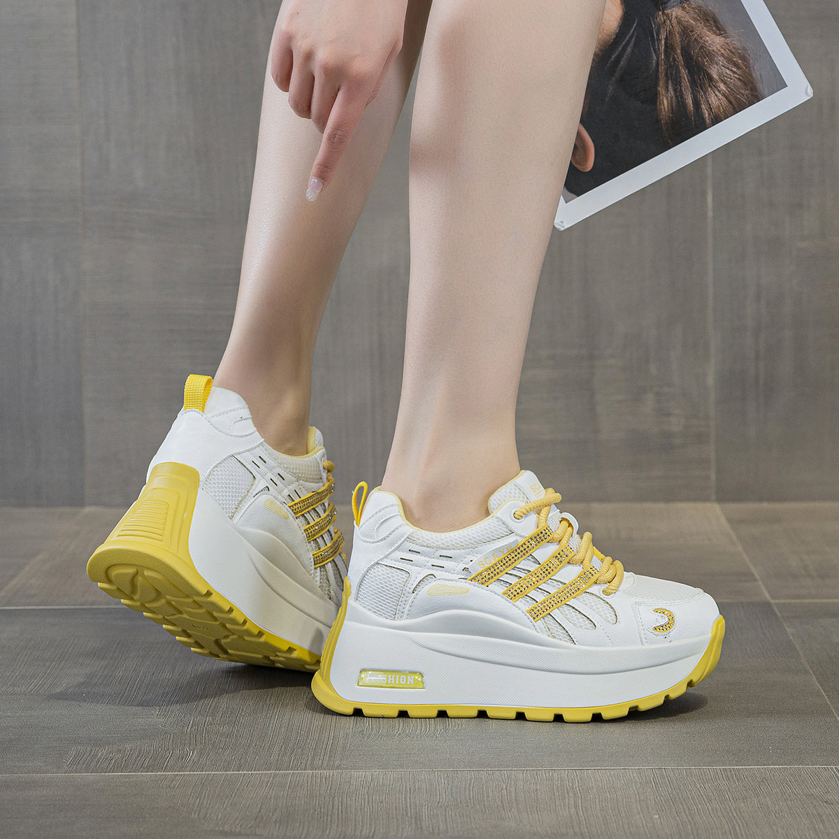 Women's Small Thick Bottom Heightened Daddy Summer Breathable Mesh Leisure Women's Casual Shoes