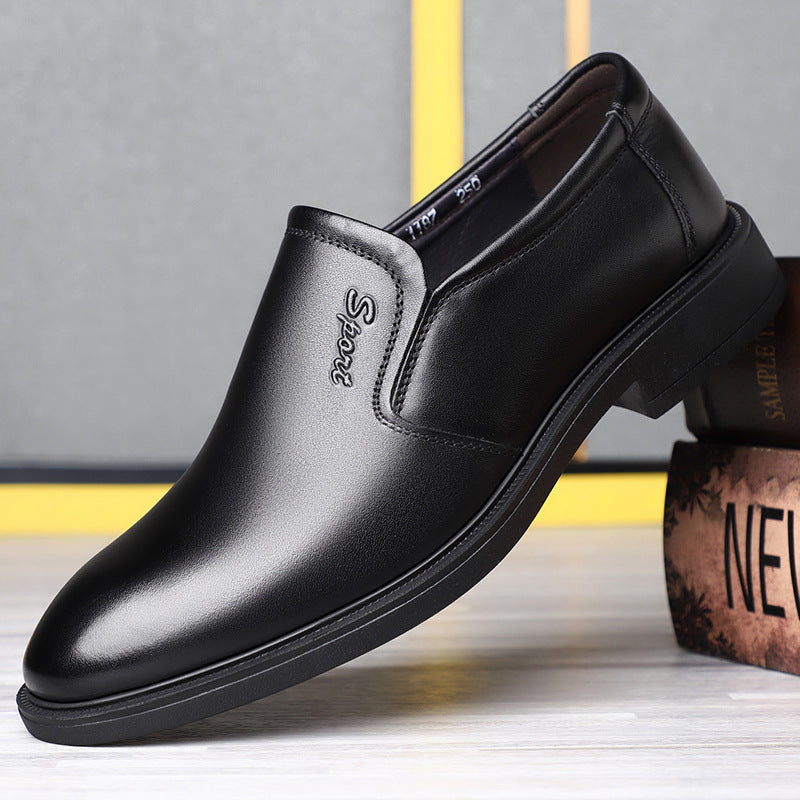 Men's Layer Cowhide Formal Authentic Real Cow Breathable Soft Leather Shoes