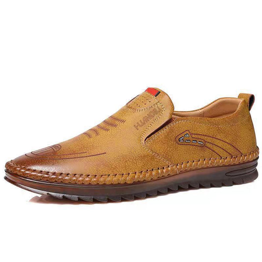 Men's Popular Single Mesh Fashion Soft Leather Shoes