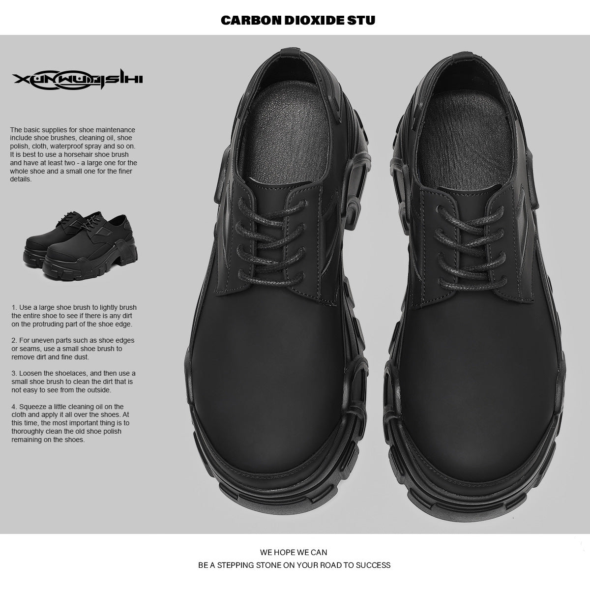 Big Head Fashion Black Ankle Thick Sole Height Leather Shoes