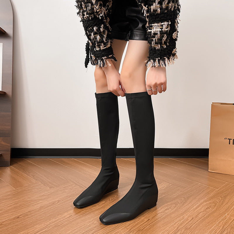 Women's Toe Soft Bottom Slimming Mid Stretch Boots