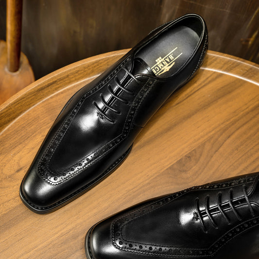 Men's Brogue Oxford Calf Pumps Business Formal Leather Shoes