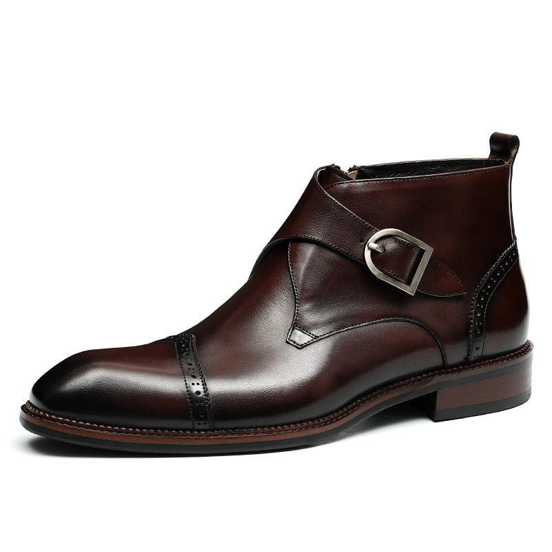 Men's Side Zipper British Business Dress Martin Boots