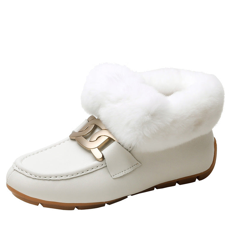 Women's Fur Winter Fleece-lined Rabbit Thermal Cotton Snow Boots