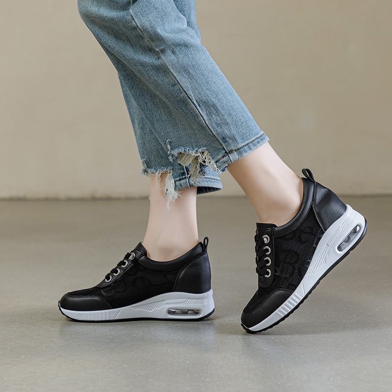 Women's Spring Mesh Breathable Height Increasing Insole Air Women's Casual Shoes