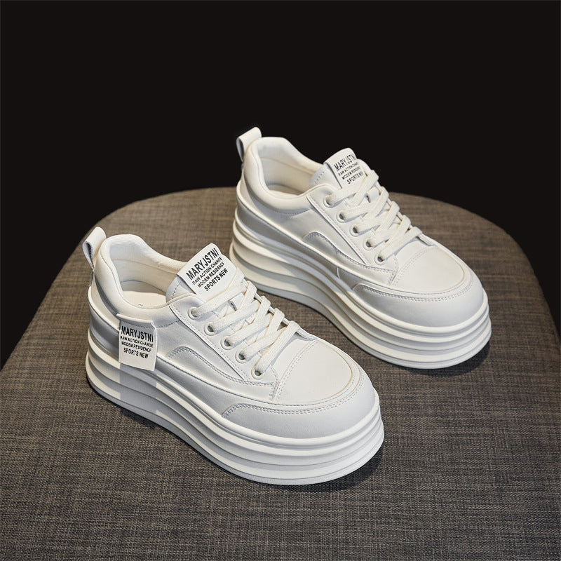 Women's White Spring Platform Best-selling Hidden Casual Shoes