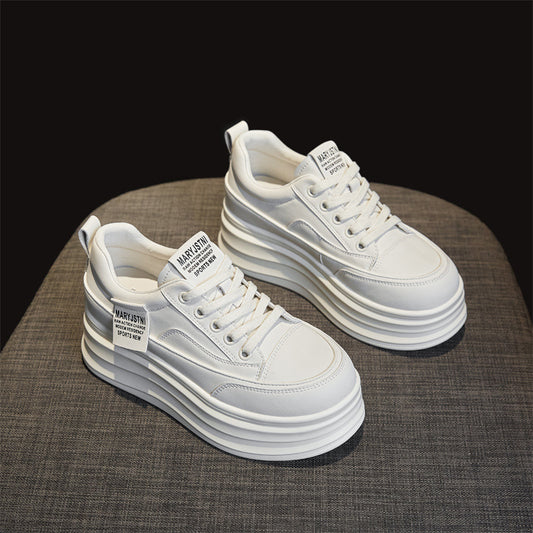 Women's White Spring Platform Best-selling Hidden Casual Shoes