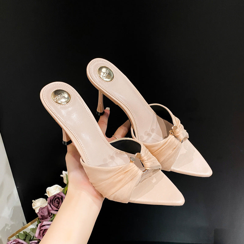 Women's Pointed Toe Outdoor Summer With Skirt Heels